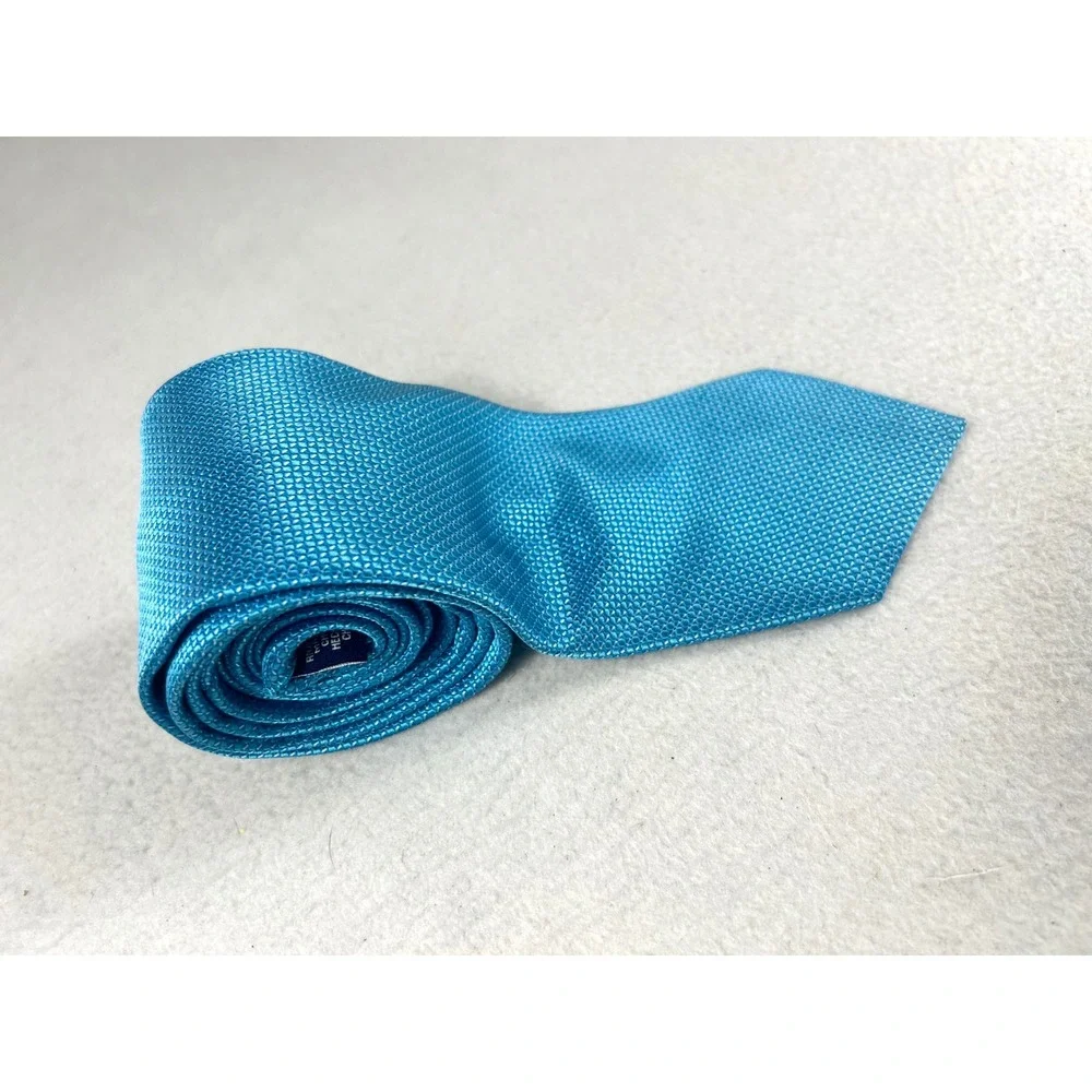 Stafford Necktie Mens One Size Teal Blue Textured Silk Business Professional